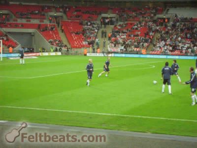 SoccerAid warm up. Credit: Alex (aka x_merlin).
